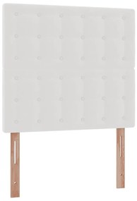 Cama otomana com colchão 90x200 cm couro artificial branco