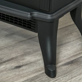 Lareira Elétrica  750/1500 W Lareira Decorativa com 2 Níveis de Potência Efeito Chama Área de Cobertura 15-20 m² 37,3x23,1x44 cm Preto