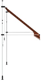 Toldo retrátil manual 350 cm laranja e castanho