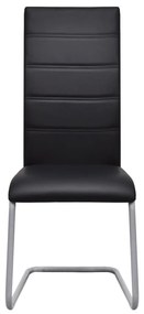 Cadeiras de jantar cantilever 2 pcs couro artificial preto
