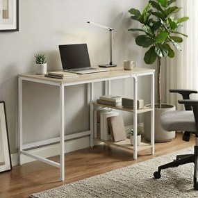 Secretária de escritório 100 x 50 x 76 cm bege natural-branco