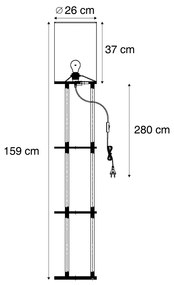 Candeeiro de pé moderno madeira com abajur bege - Stojon Moderno