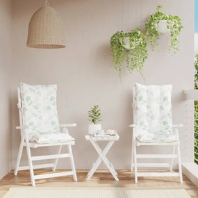 vidaXL Almofadões p/ cadeira encosto alto 2 pcs tecido oxford folhas