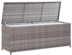 Caixa de arrumação para jardim 120x50x60 cm vime PE cinzento