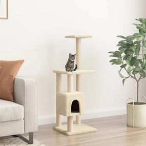 Árvore Arranhador para Gatos com Postes em Sisal de 104 cm - Creme