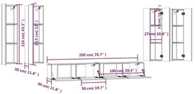 Conjunto móveis de TV 6 pcs madeira processada sonoma cinza