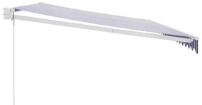 Toldo retrátil 5x3 m tecido e alumínio azul e branco