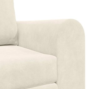 Sofá-Cama 2 em 1 Creme 148x71x83 cm Veludo