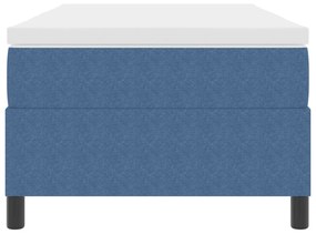 Cama Box com Colchão Azul 80x200 cm Tecido Corduroy