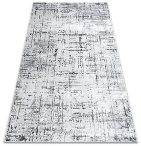 Tapete MEFE moderno  8722 Linhas vintage - Structural dois níveis de lã cinza cinzento / branco