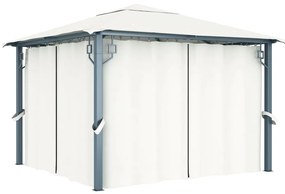 Gazebo com cortina 300x300 cm alumínio creme