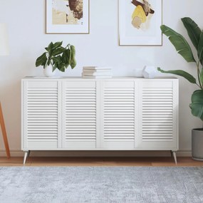 Portas de armário 4 pcs design de persiana pinho maciço branco