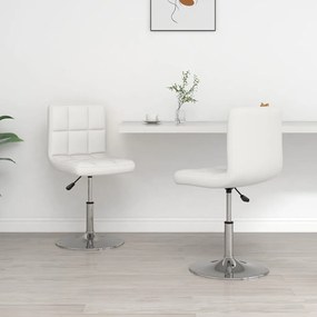Cadeiras de jantar 2 pcs couro artificial branco