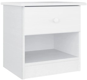Mesa de cabeceira ALTA 43x35x40,5 cm pinho maciço branco