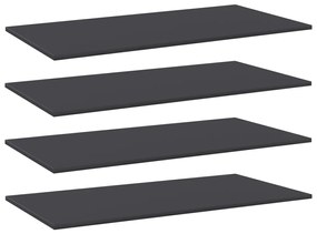 vidaXL Prateleiras estante 4 pcs 100x50x1,5cm contraplacado cinzento