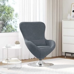 vidaXL Cadeira ovo Cinzento escuro 63 x 73 x 90 cm Veludo