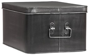 436671 LABEL51 Caixa de arrumação Media 35x27x18 cm XL preto antigo