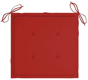 5 pcs conj. de jantar dobrável c/ almofadões p/ exterior bambu