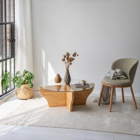 Mesa de Café Amphora - Cor Teak - 92x36x92 cm