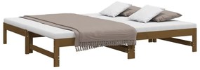 Estrutura sofá-cama de puxar 2x(90x190)cm pinho maciço castanho