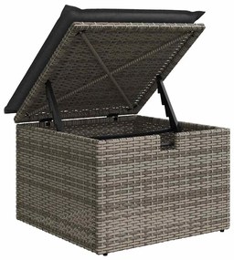 Conjunto de Sofá de 9 Peças com Almofadas Cinza Poli Rattan