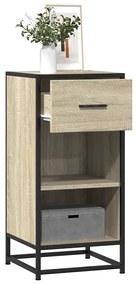 vidaXL Aparador 35,5x35x76 cm deriv. de madeira/metal carvalho sonoma