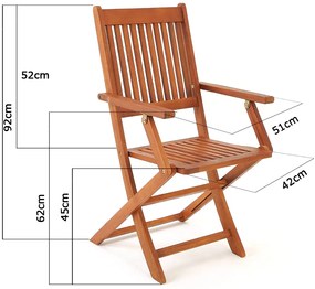 Conjunto de jardim Sydney Comfort de 5 peças em madeira de acácia com certificação FSC®