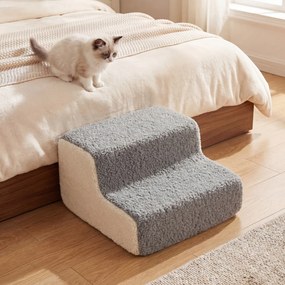 Rampa de espuma de 2 níveis para cães com capa lavável e inclinação suave para sofás, camas ou poltronas, destinada a animais de estimação mais velhos