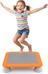 Minitrampolim Infantil, 65 x 65 x 13 cm, Superfície Antiderrapante, Laranja