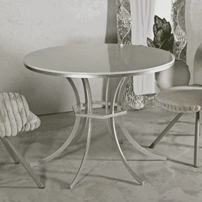 MESA DE JANTAR ISTANBUL Ø 100X76,5 CM PRATA E BRANCO