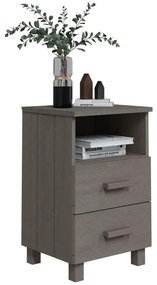 Mesas cabeceira HAMAR 2 pcs 40x35x62cm pinho maciço cinza-claro