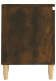 Móvel de TV pernas madeira maciça 103,5x35x50cm carvalho fumado