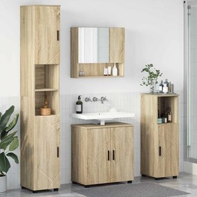 vidaXL Conjunto de Móveis para Banheiro 4 pcs Carvalho sonoma