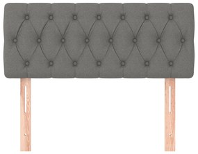 Cabeceira de cama tecido 90x7x78/88 cm cinzento-escuro