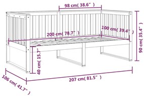 Sofá-cama 100x200 cm madeira pinho maciça castanho mel