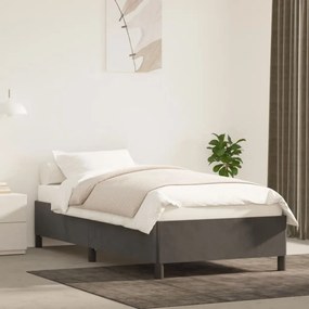 Estrutura de cama 90x190 cm veludo cinzento-escuro