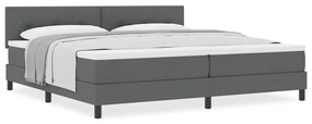 Cama Box Spring com Colchão Cinza Escuro 200x200 cm Tecido