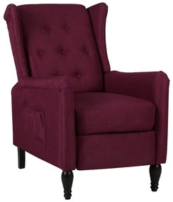 vidaXL Poltrona reclinável tecido roxo