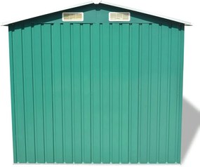 Abrigo de jardim metal verde 204x132x186 cm