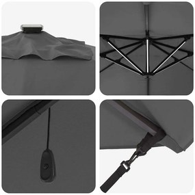 Parasol Cantilever Roma com LEDs Antracite 352x251x265 cm - Estrutura