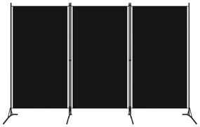 Divisória de quarto com 3 painéis 260x180 cm preto