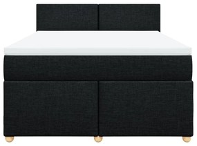Cama com molas/colchão 140x190 cm tecido preto