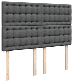 Cama com molas/colchão 140x200 cm tecido cinzento-escuro