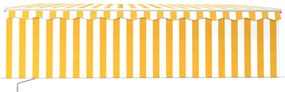 Toldo retrátil manual com estore 5x3 m amarelo e branco