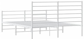 Estrutura de cama com cabeceira e pés 120x200 cm metal branco