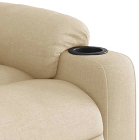 Poltrona de massagens reclinável tecido cor creme