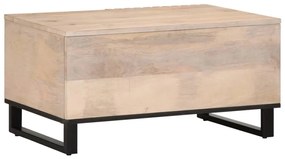 Mesa de centro 80x51x40 cm madeira de mangueira maciça branco