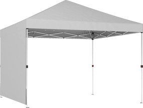 Tenda Dobrável 3x3 m Pop-up com Parede Lateral Proteção UPF50+ Empurre Central Altura Ajustável Branco