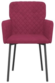 Cadeiras de jantar 2 pcs veludo vermelho tinto