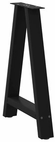 Pés para mesa de jantar em formato A, 2 peças, preto, 50x(72-73) cm, a